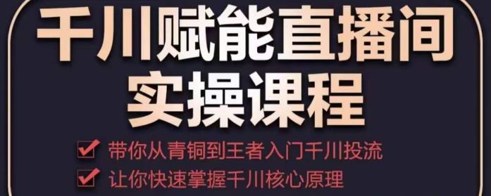 千川赋能直播间实操课程，带你从青铜到王者的入门千川投流，让你快速掌握千川核心原理-鱼梓小栈