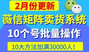 微信矩阵卖货系统,多线程批量养10个微信号,10种加粉落地方法,快速加满3W人卖货!-鱼梓小栈