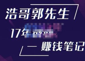浩哥郭先生17年创业赚米笔记，打开你对很多东西的认知，让你知道原来赚钱或创业不单单是发力就行-鱼梓小栈