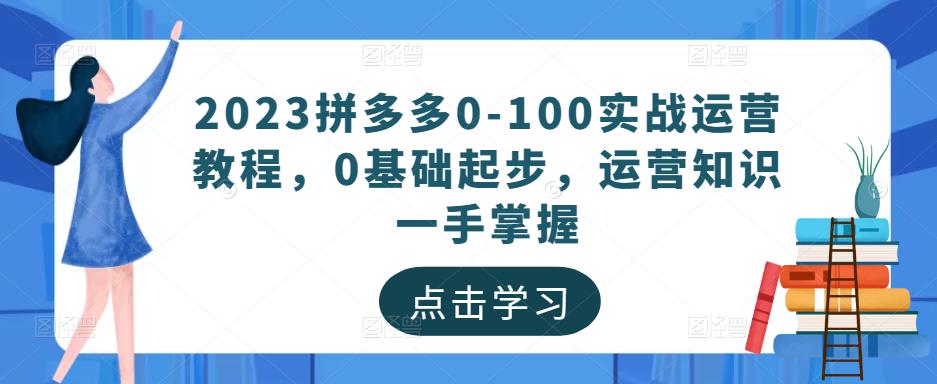 2023拼多多0-100实战运营教程，0基础起步，运营知识一手掌握-鱼梓小栈