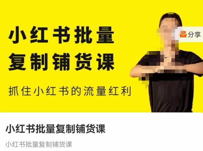 张宾·小红书批量复制铺货课，抓住小红书的流量红利 （更新2023年2月）-鱼梓小栈