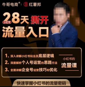 牛哥电商红薯邦28天撕开小红书流量入口,小红书运营系列课,快速掌握小红书的流量密码-鱼梓小栈