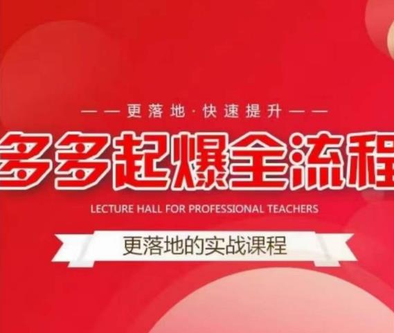 互力-多多新品打爆全流程，拼多多14天拉搜索自然流量，更落地·快速提升-鱼梓小栈