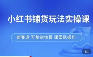 小红书铺货玩法实操课，流量大，竞争小，非常好做，新赛道，可复制性强，可团队操作-鱼梓小栈