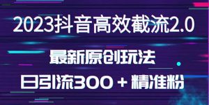 日引300＋创业粉，独家抖音高效截流2.0玩法（价值1280）-鱼梓小栈
