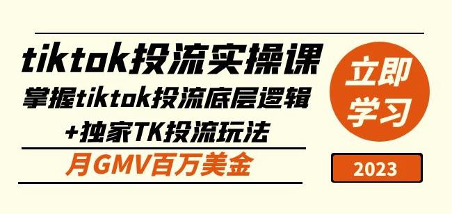 tiktok投流实操课：掌握tiktok投流底层逻辑+独家TK投流玩法月GMV百万美金-鱼梓小栈