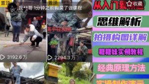 东方糖糖妹抖音短视频全套实战课思维+拍摄+剪辑+运营，从入门到精通-鱼梓小栈