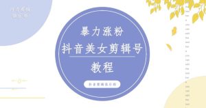 抖音快手暴力涨粉美女混剪视频教程，百分百过原创图片教程！附带违规申诉方法-鱼梓小栈