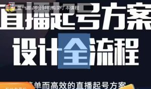 2023正价控流起号课,直播起号方案设计全流程,简单而高效的直播起号方案-鱼梓小栈