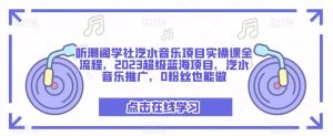 听潮阁学社汽水音乐项目实操课全流程，2023超级蓝海项目，汽水音乐推广，0粉丝也能做-鱼梓小栈