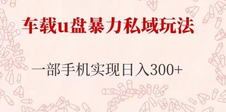 车载u盘暴力私域玩法，长期项目，仅需一部手机实现日入300+-鱼梓小栈