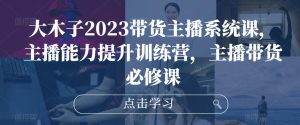 大木子2023带货主播系统课，主播能力提升训练营，主播带货必修课-鱼梓小栈