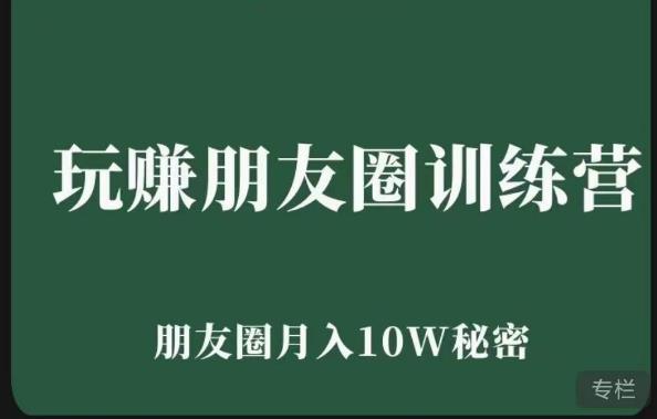 玩赚朋友圈系统课，朋友圈月入10W的秘密，​7天系统图文课程-鱼梓小栈