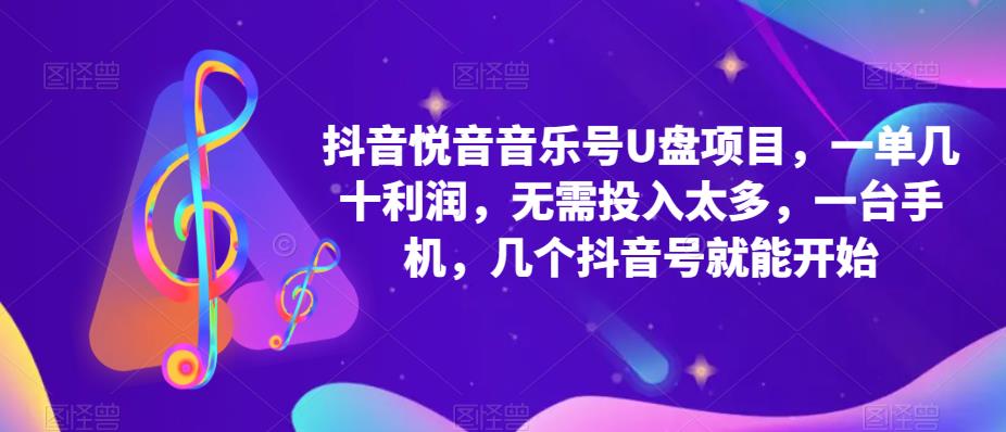 抖音音乐号U盘项目，一单几十利润，无需投入太多，一台手机，几个抖音号就能开始-鱼梓小栈