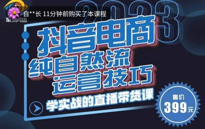 李扭扭·2023自然流运营技巧，纯自然流不亏品起盘直播间，实战直播带货课（视频课+话术文档）-鱼梓小栈