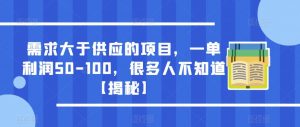 需求大于供应的项目，一单利润50-100，很多人不知道【揭秘】-鱼梓小栈