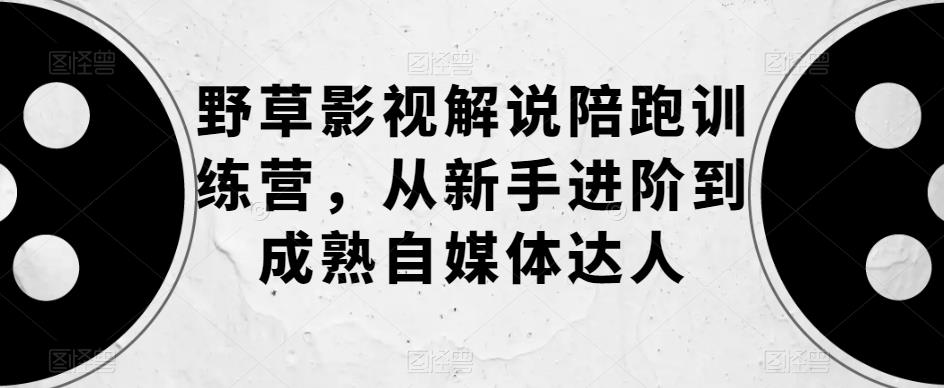 野草影视解说陪跑训练营，从新手进阶到成熟自媒体达人-鱼梓小栈