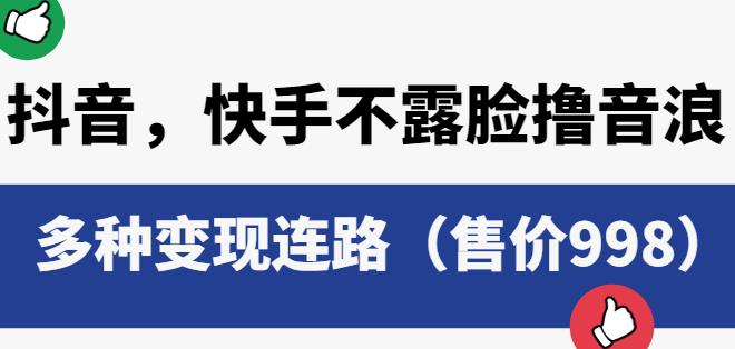 抖音快手不露脸撸音浪项目，多种变现连路（售价998）-鱼梓小栈