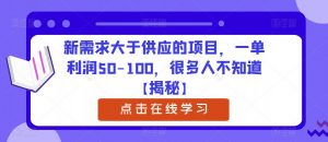 新需求大于供应的项目，一单利润50-100，很多人不知道【揭秘】-鱼梓小栈