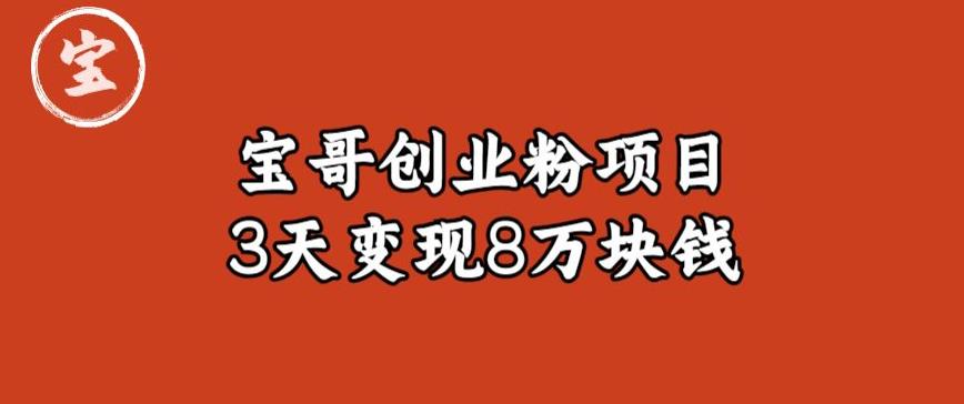 宝哥IP图文创业粉引流项目实战分享：单个账号3天涨粉1万，变现8万块钱（图文教程）【揭秘】-鱼梓小栈