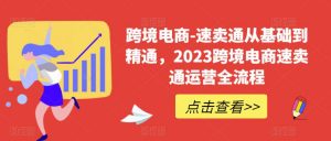跨境电商-速卖通从基础到精通，2023跨境电商速卖通运营全流程-鱼梓小栈