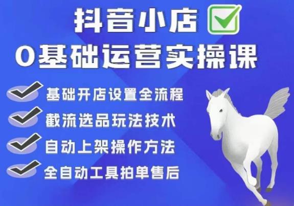 白马电商·0基础抖店运营实操课，基础开店设置全流程，截流选品玩法技术-鱼梓小栈