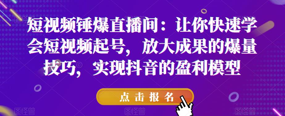 短视频锤爆直播间：让你快速学会短视频起号，放大成果的爆量技巧，实现抖音的盈利模型-鱼梓小栈