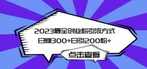 2023最全创业粉引流方式日赚300+日引粉200+【揭秘】-鱼梓小栈