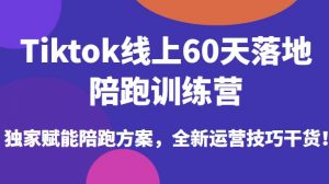 Tiktok线上60天落地陪跑训练营，独家赋能陪跑方案，全新运营技巧干货-鱼梓小栈