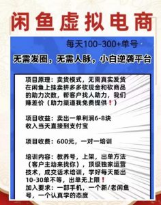 外边收费600多的闲鱼新玩法虚似电商之拼多多助力项目，单号100-300元-鱼梓小栈