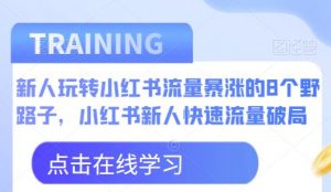 新人玩转小红书流量暴涨的8个野路子，小红书新人快速流量破局-鱼梓小栈