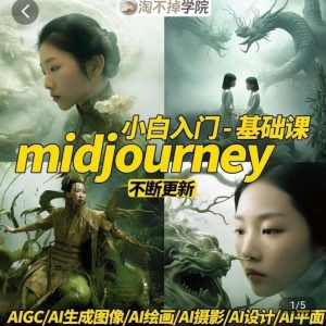 淘不掉学院·midjourney小白入门基础，​AI摄影+AI设计+AI绘画-AIGC作图-鱼梓小栈