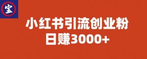 宝哥小红书引流创业粉，日赚3000+【揭秘】-鱼梓小栈