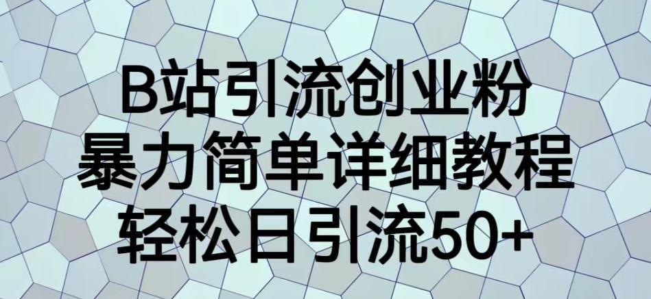 B站引流创业粉，暴力简单详细教程，轻松日引流50+【揭秘】-鱼梓小栈