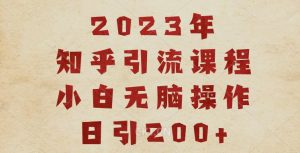 2023知乎引流课程，小白无脑操作日引200+【揭秘】-鱼梓小栈