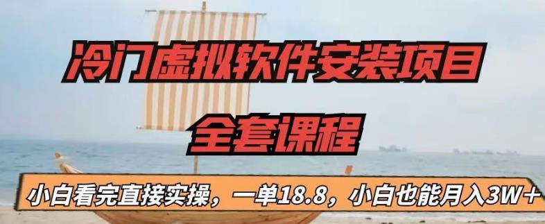 冷门虚拟软件安装项目，一单18.8，小白也能月入3W＋【揭秘】-鱼梓小栈