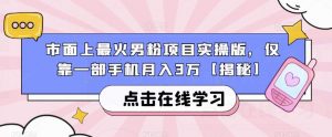 市面上最火男粉项目实操版，仅靠一部手机月入3万【揭秘】-鱼梓小栈