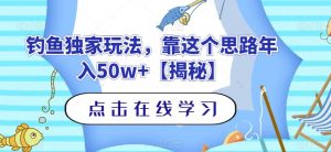 钓鱼独家玩法，靠这个思路年入50w+【揭秘】-鱼梓小栈
