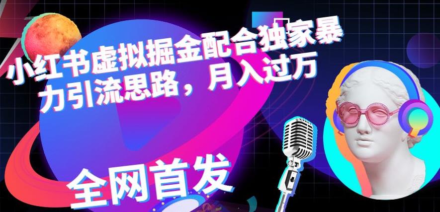 小红书虚拟掘金配合独家首发暴力引流思路，月入过万【揭秘】-鱼梓小栈