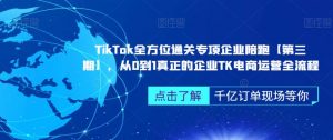 ‎TikTok全方位通关专项企业陪跑【第三期】，从0到1真正的企业TK电商运营全流程-鱼梓小栈