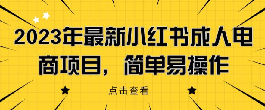 2023年最新小红书成人电商项目，简单易操作【详细教程】【揭秘】-鱼梓小栈