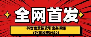 全网首发：抖音免费投放引流实操课(外面收费3980)【揭秘】-鱼梓小栈