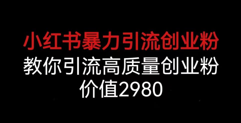 小红书暴力引流创业粉，教你引流高质量创业粉，价值2980【揭秘】-鱼梓小栈
