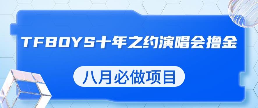 最新蓝海项目，靠最近非常火的TFBOYS十年之约演唱会流量掘金，八月必做的项目【揭秘】-鱼梓小栈