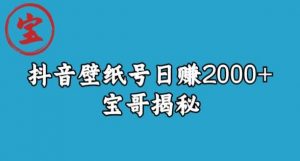 宝哥抖音壁纸号日赚2000+，不需要真人露脸就能操作【揭秘】-鱼梓小栈