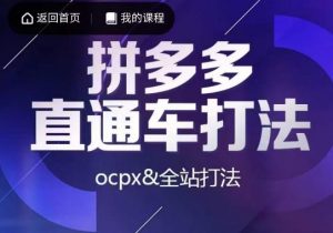 互力·拼多多直通车打法，ocpx&全站打法-鱼梓小栈