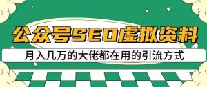 公众号SEO虚拟资料，操作简单，日入500+，可批量操作【揭秘】-鱼梓小栈