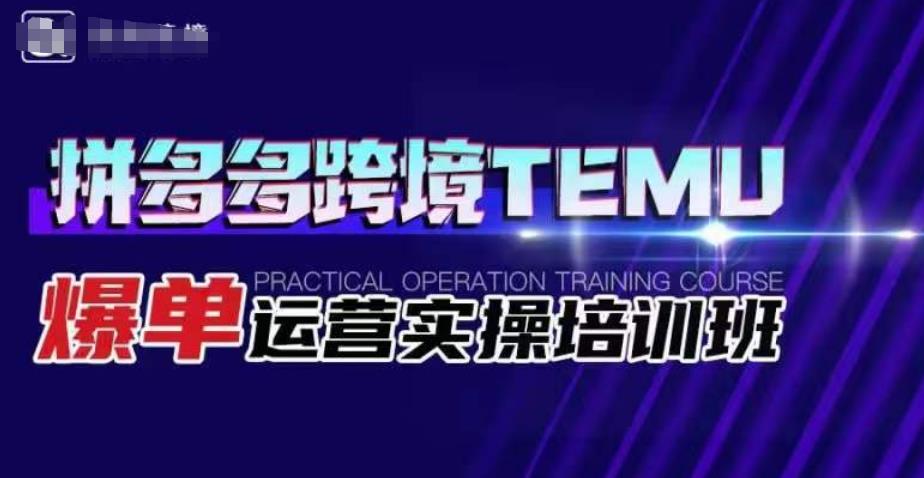 拼多多跨境TEMU爆单运营实操培训班，海外拼多多的选品、运营、爆单-鱼梓小栈