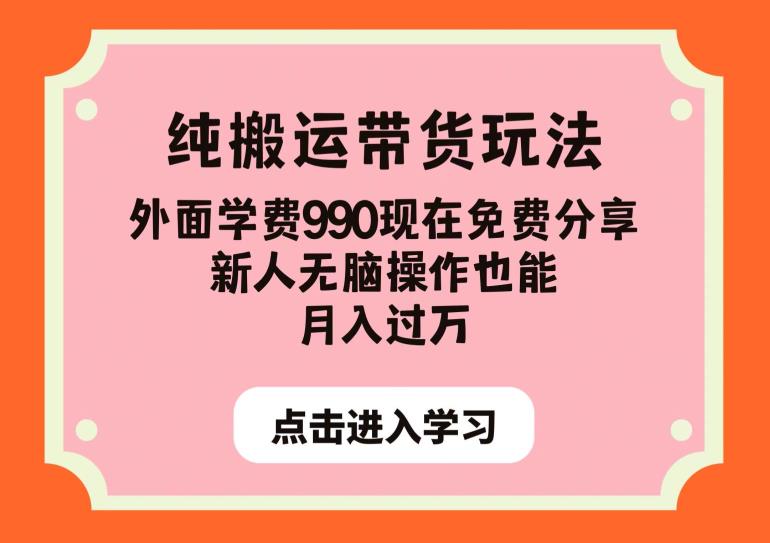 纯搬运带货玩法，外面学费990现在免费分享，新人无脑操作也能月入过万【揭秘】-鱼梓小栈