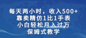 两小时，收入500+，靠卖精仿1比1手表，小白轻松月入过万！保姆式教学-鱼梓小栈